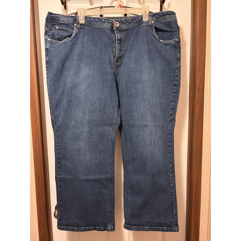 Natural Reflections Womens 22WP Blue Straight Leg Stretch Denim Jeans Petite